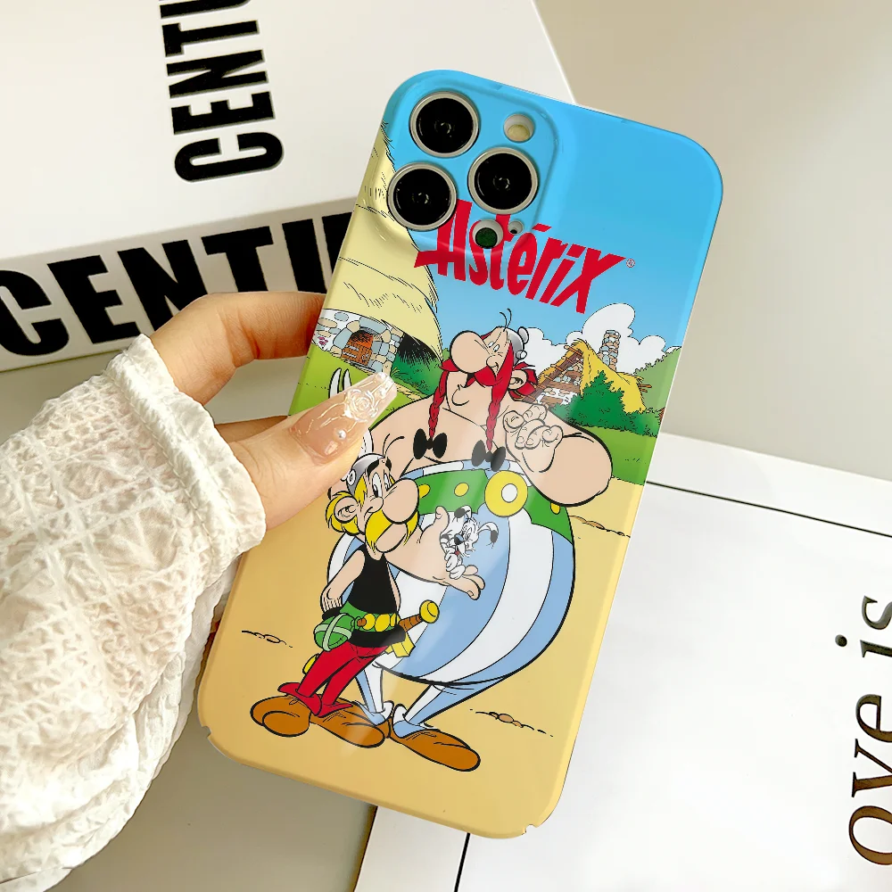 حافظة هاتف كارتونية لطيفة A-AsterixS FUNDA لهاتف سامسونج S25 S24 S23 A07 A17 A06 Ultra FE Plus غطاء صلب لامع عالي الدقة