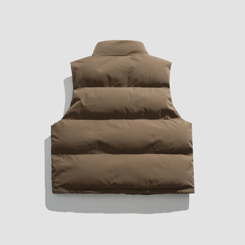 Men's Thickened Casual Vest Stand Collar Sleeveless Jacket Retro Cotton Warm Outerwear Winter Fashion Brand