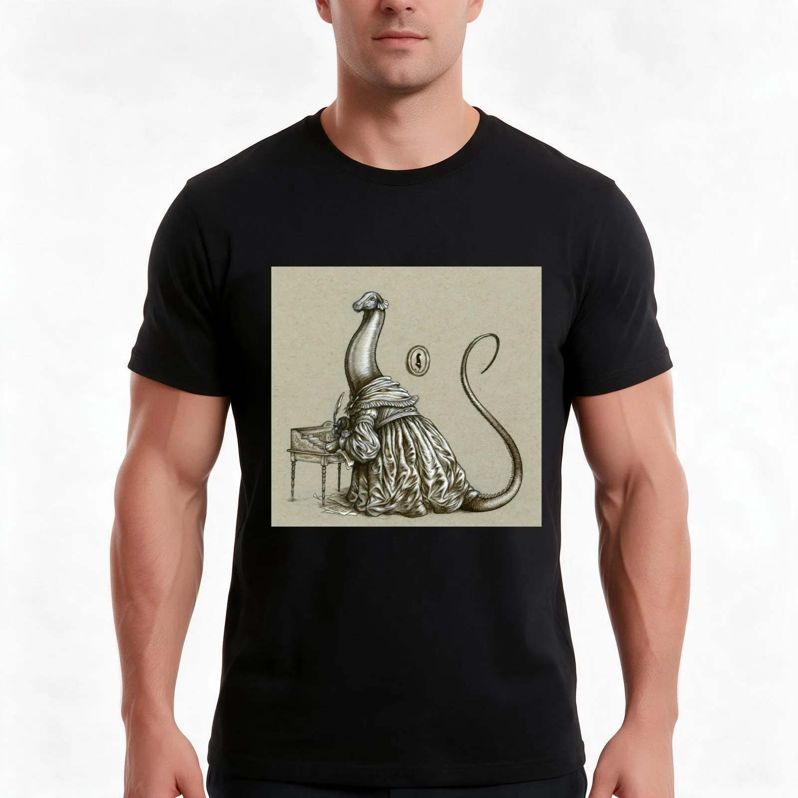 Bront?saurus T-Shirt, Summer Casual Cotton Tee, Oversized Streetwear Tops, Vintage Graphic Print, Loose Fit Short Sleeve
