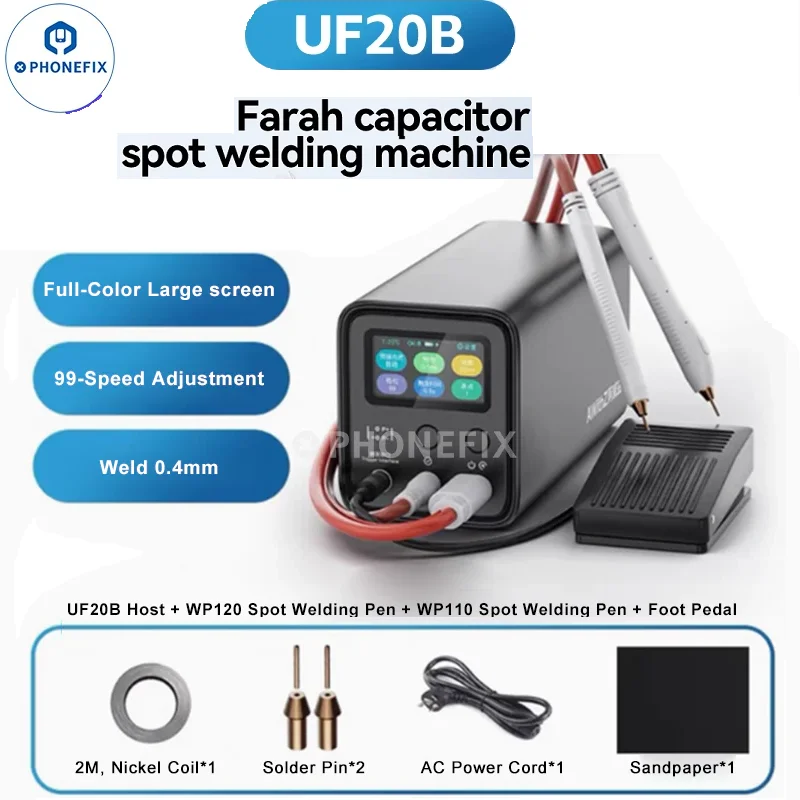 AwithZ Universal Farah Capacitor Spot Welder UF20B Spot Welding Machine for Mobile Phone Household Repair Button Battery Welding