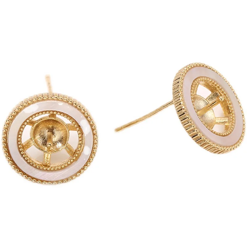 

Фурнитура для изготовления украшений: Заготовки для серег-гвоздиков с жемчугом, позолоченные медные, с иглой из стерлингового серебра S925, для самостоятельного изготовления ювелирных изделий (E108)