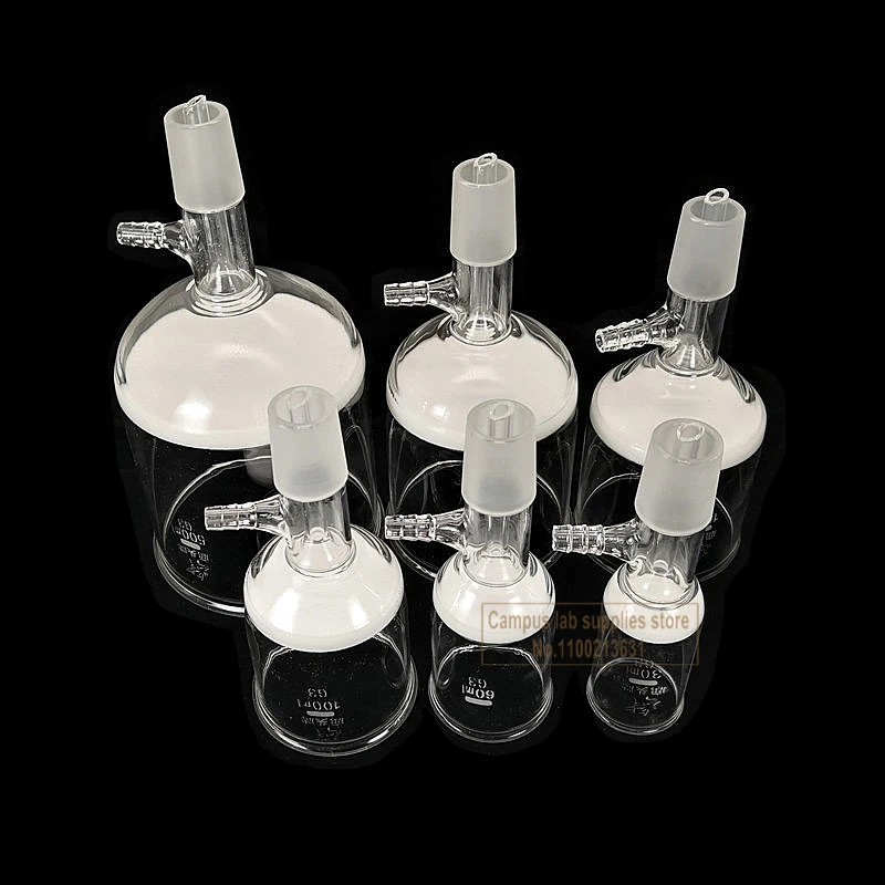 1Piece 30ml To 1000ml Glass Sand Core G3 Filter Funnel with 19#/24# Standard Joint Laboratory Filter Parts