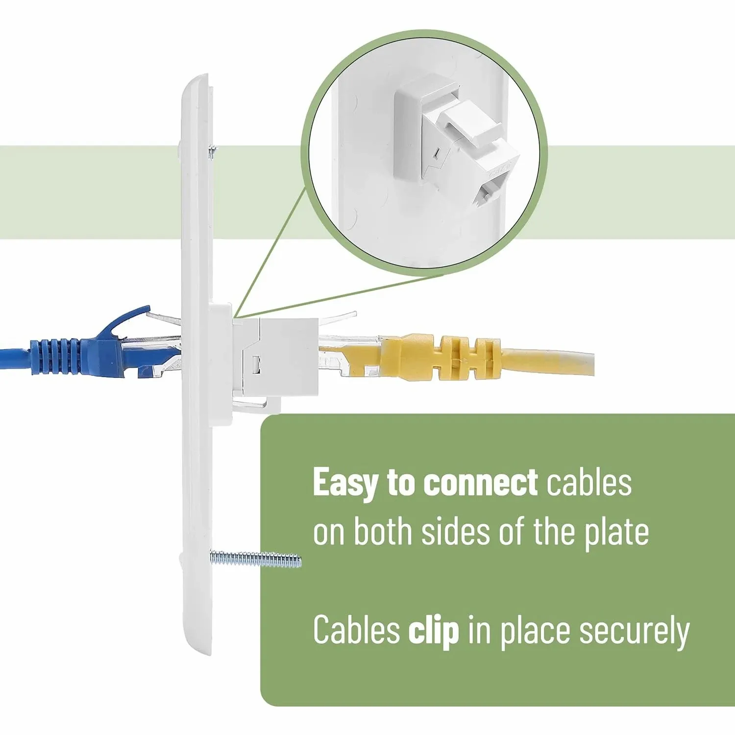 ZoeRax 0/1/2/3/4/6-Port Keystone Jack Wall Plate, Low Profile RJ45 Wall Plate for Keystone Jacks in White