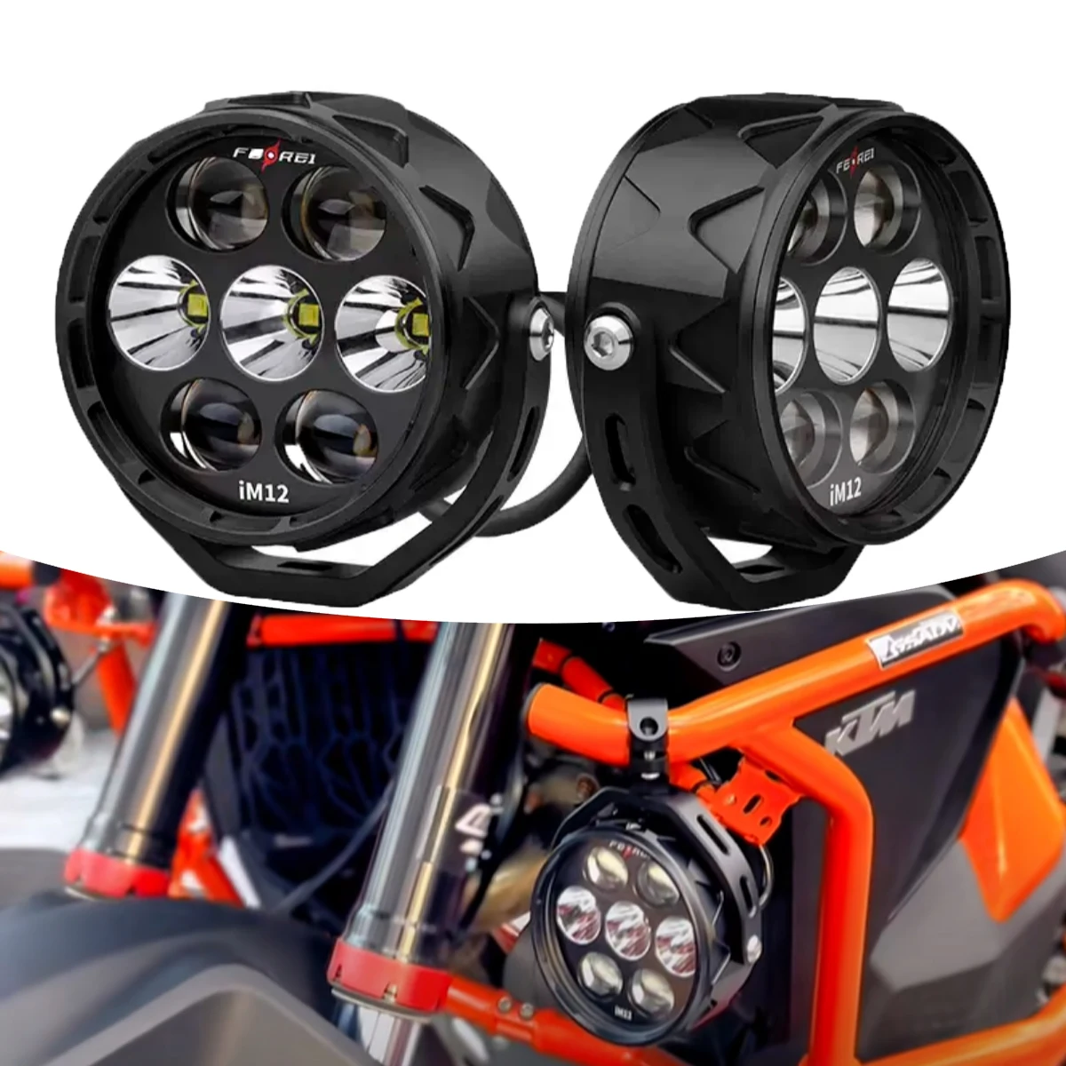 

Ferei 120W IPX8 LED Motorcycle Headlight 11800 Lumens High Power Auxiliary Fog Lights for B MW R1250/1300 GS Adventure 12V Front