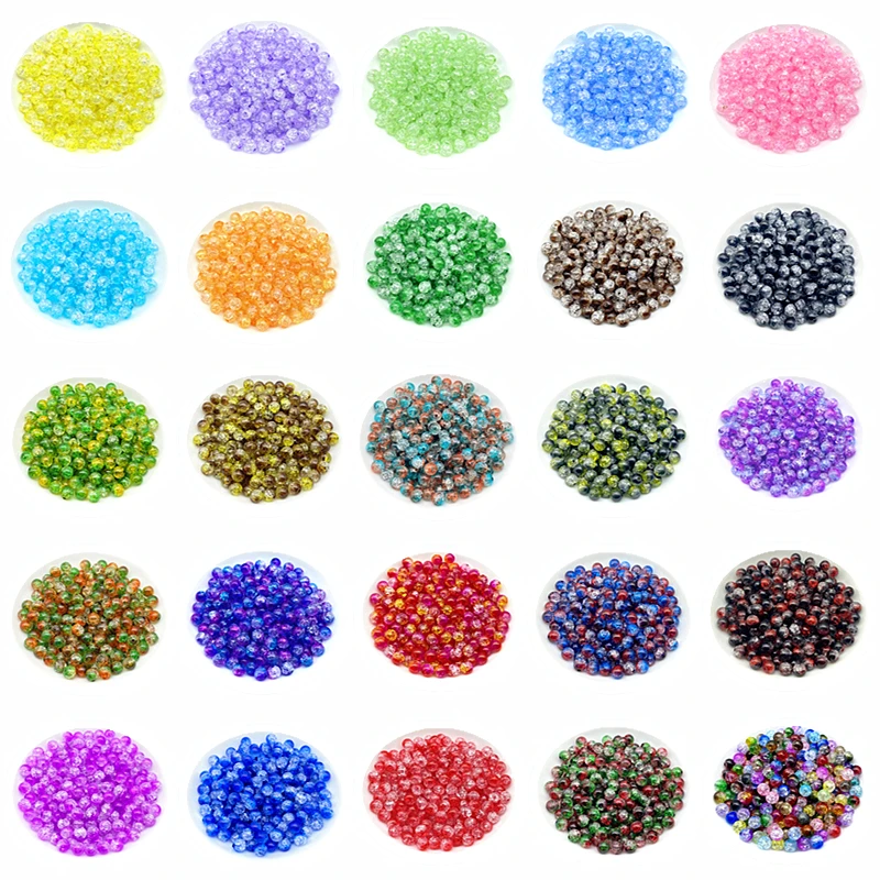 حبات أكريليك متصدعة لصنع الحلي بنفسك ، ألوان مزدوجة ، فاصل دائري فضفاض ، سوار ، دلاية ، حلق ، 8 2.8