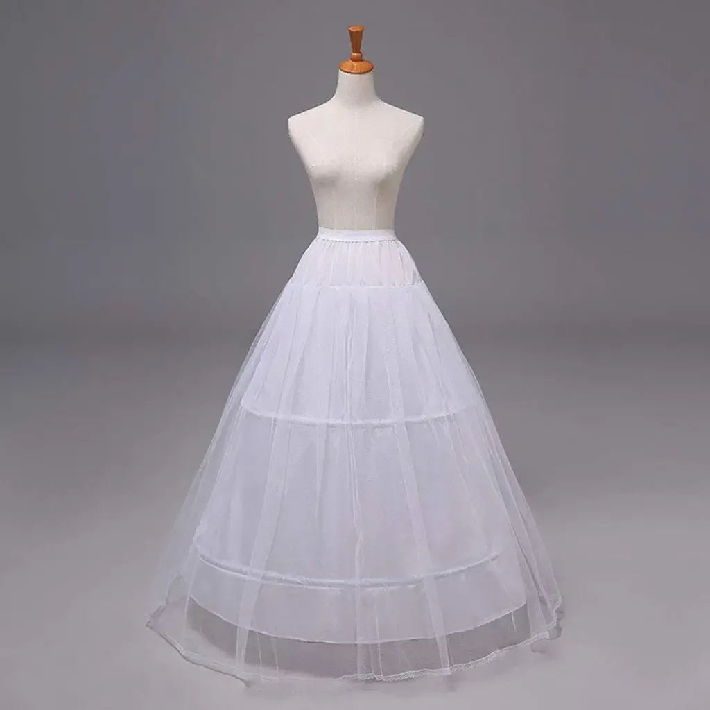 Petticoat 1 Piece 2 Hoops 1-layer Yarn Skirt Bride Bridal Wedding Dress Support Women Costume Skirts Lining Liner