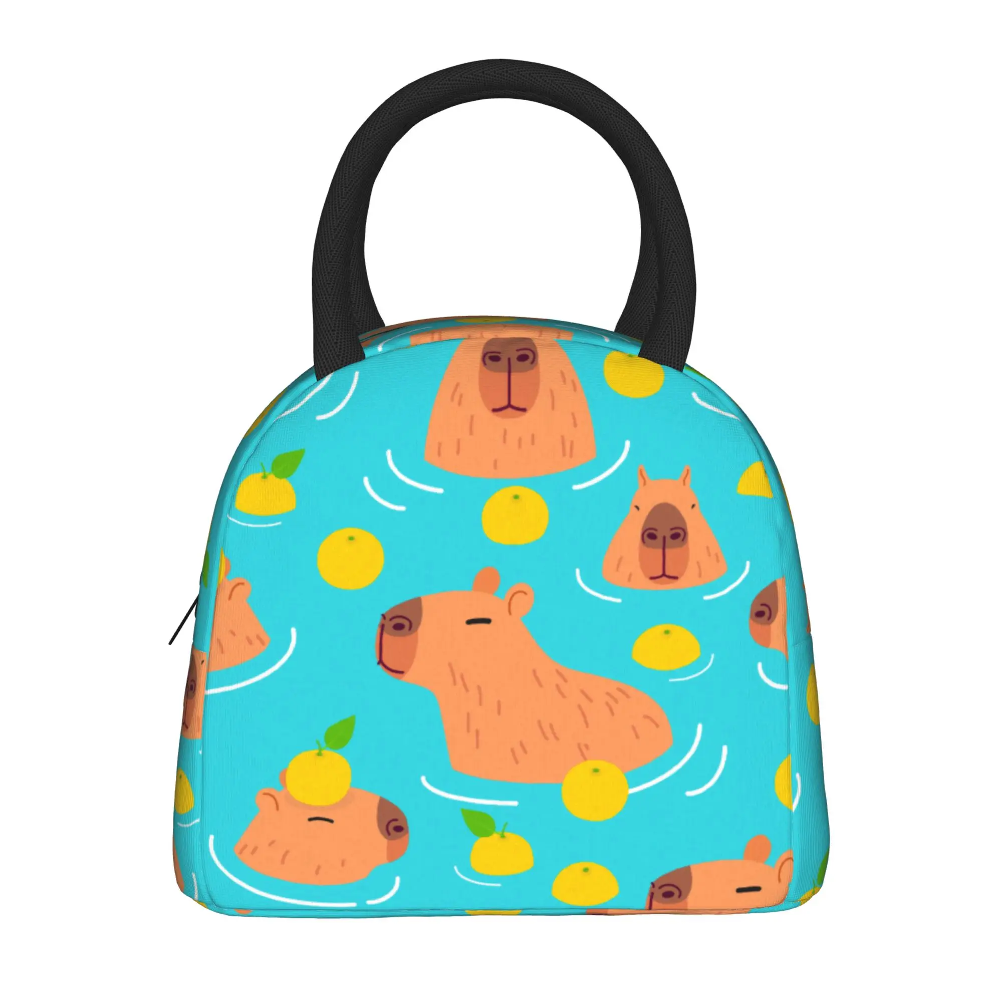 Cute Capybara Cartoon  Insulated Lunch Bags Thermal Bag Lunch Container High Capacity Lunch Box Tote for Men Women Beach  Picnic
