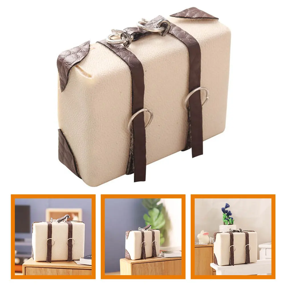 

1:12 Scale Miniature Suitcase Mini House Decor Vintage Style Mini Luggage Case Exquisite Craftsmanship Decorative