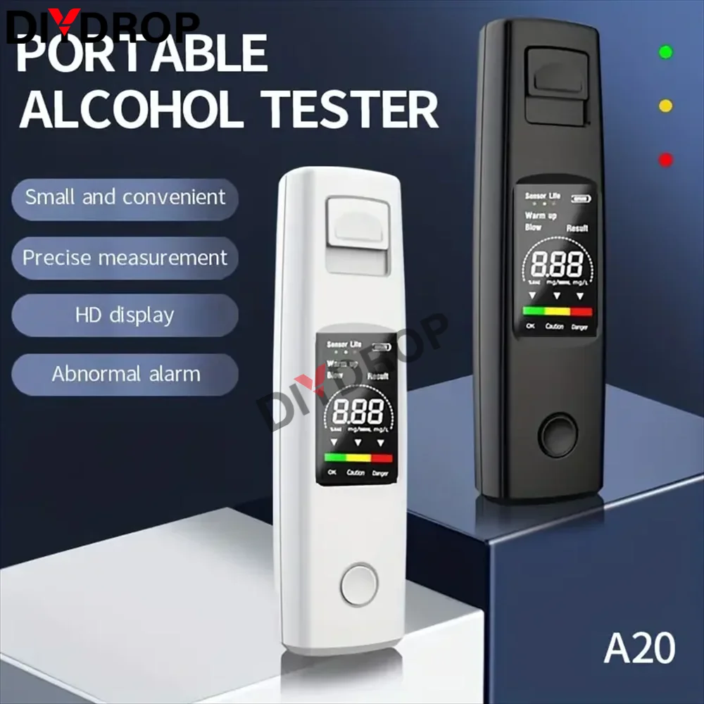 Digital Alcohol Tester with LCD Display Portable Professional Charging Breathalyzer For Drunk Driving Alcohol Alcoholimeter