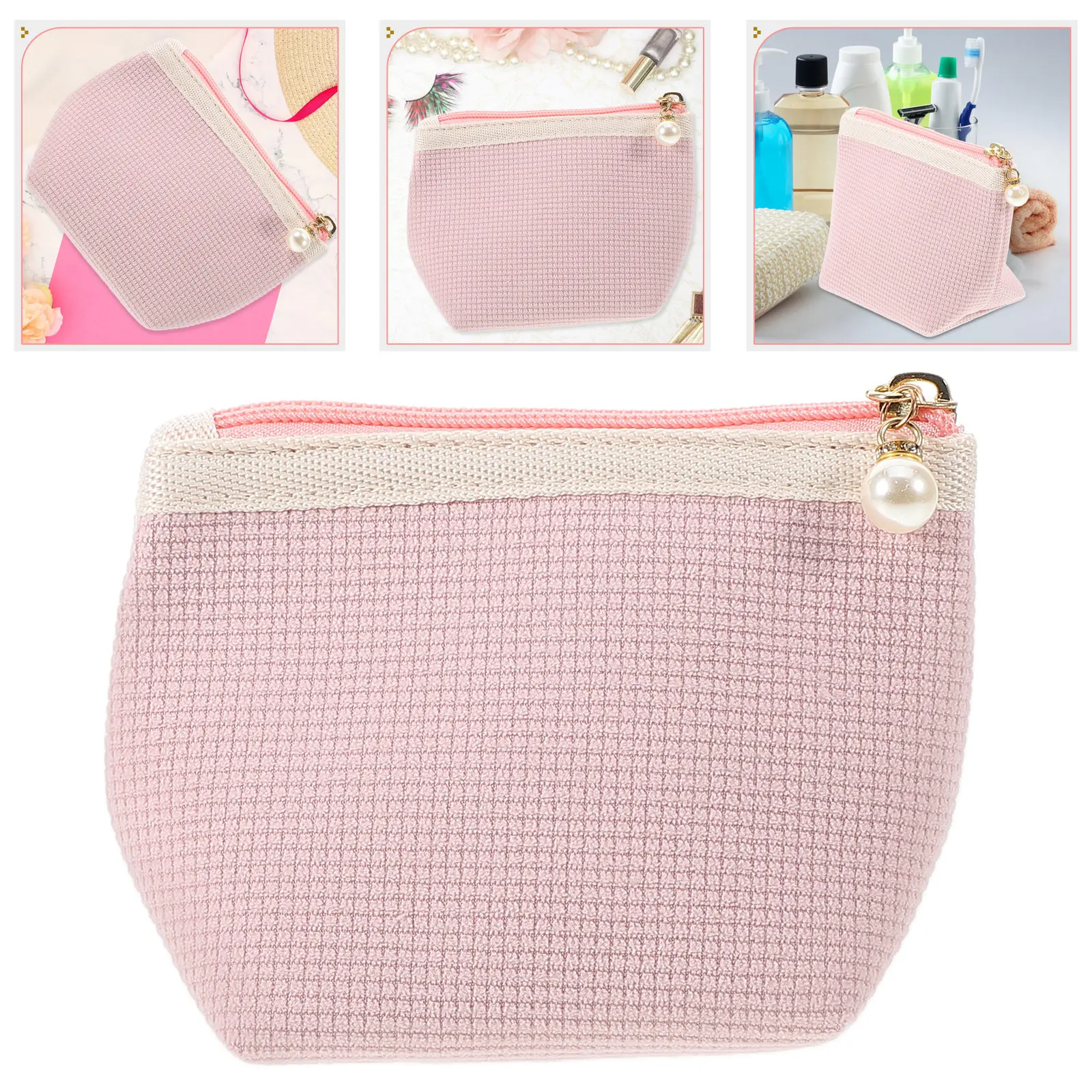 Blue Toiletry Bag Makeup for Travel Lipstick Organizer Large Skincare Cosmetics