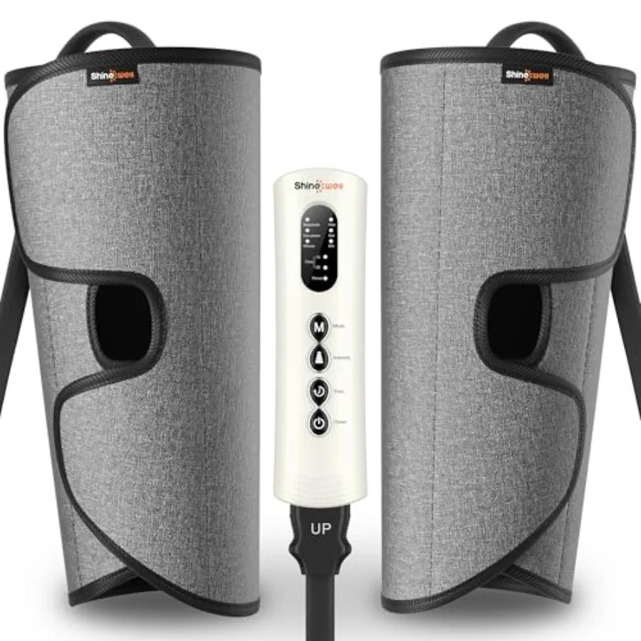 

Массажер для икроножных мышц для улучшения кровообращения, компрессионный массажер для ног для улучшения кровообращения и снятия боли, с 3 режимами, 3 уровнями интенсивности и 2 режимами таймера.