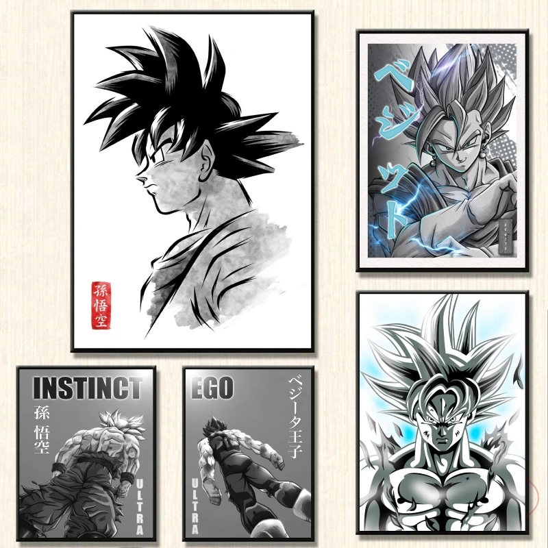 Classic Anime Figure Posters Dragon Ball Goku Canvas Printing High Quality Diverse Sizes Home Bedroom Wall Picture Decorative