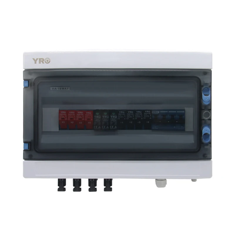 4 In 1 Out 1000V 4 In 2 Out 550V Waterproof Solar PV Combiner Box With Lightning Protection DC Fuse MCB SPD