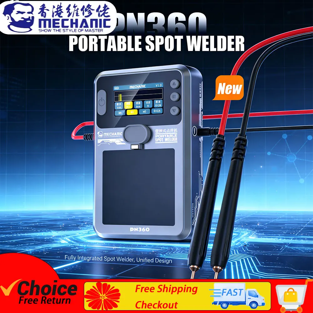 

МЕХАНИК PN360 Аппарат для точечной сварки TFTHD с цветным экраном Двойной импульсная непрерывная резьба 4000 мАч Удобные инструменты