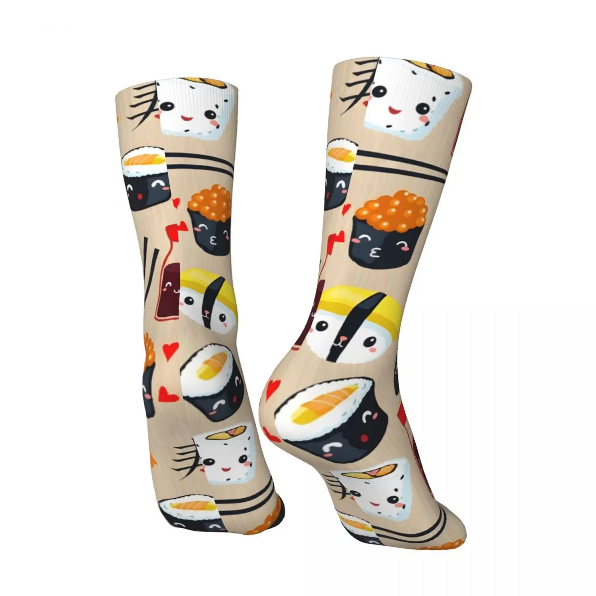 Vintage Kawaii Sushi Men's compression Socks Unisex Harajuku Pattern Printed Novelty Crew Sock