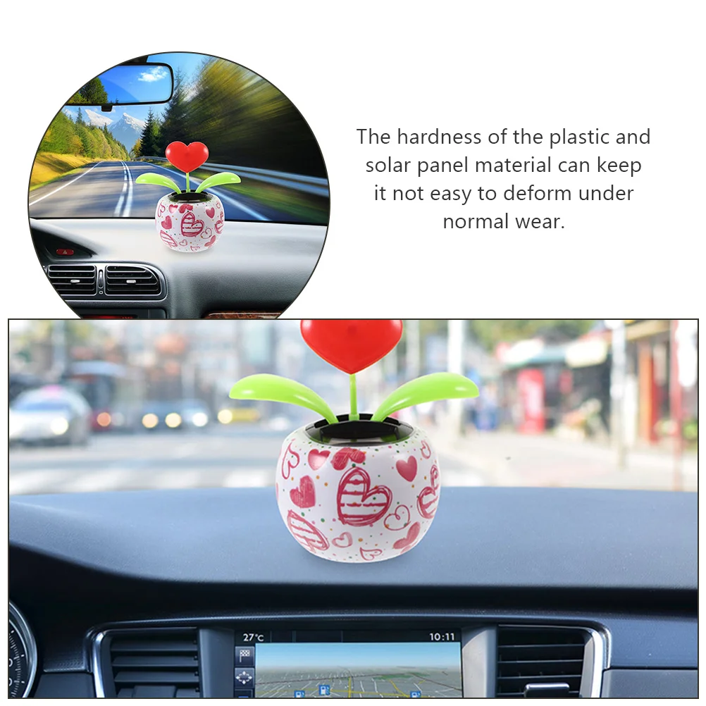 2 pezzi di figurine danzanti per auto altalena solare ornamenti floreali accessori decorazione cruscotto automatico giocattolo di plastica alimentato a girasole