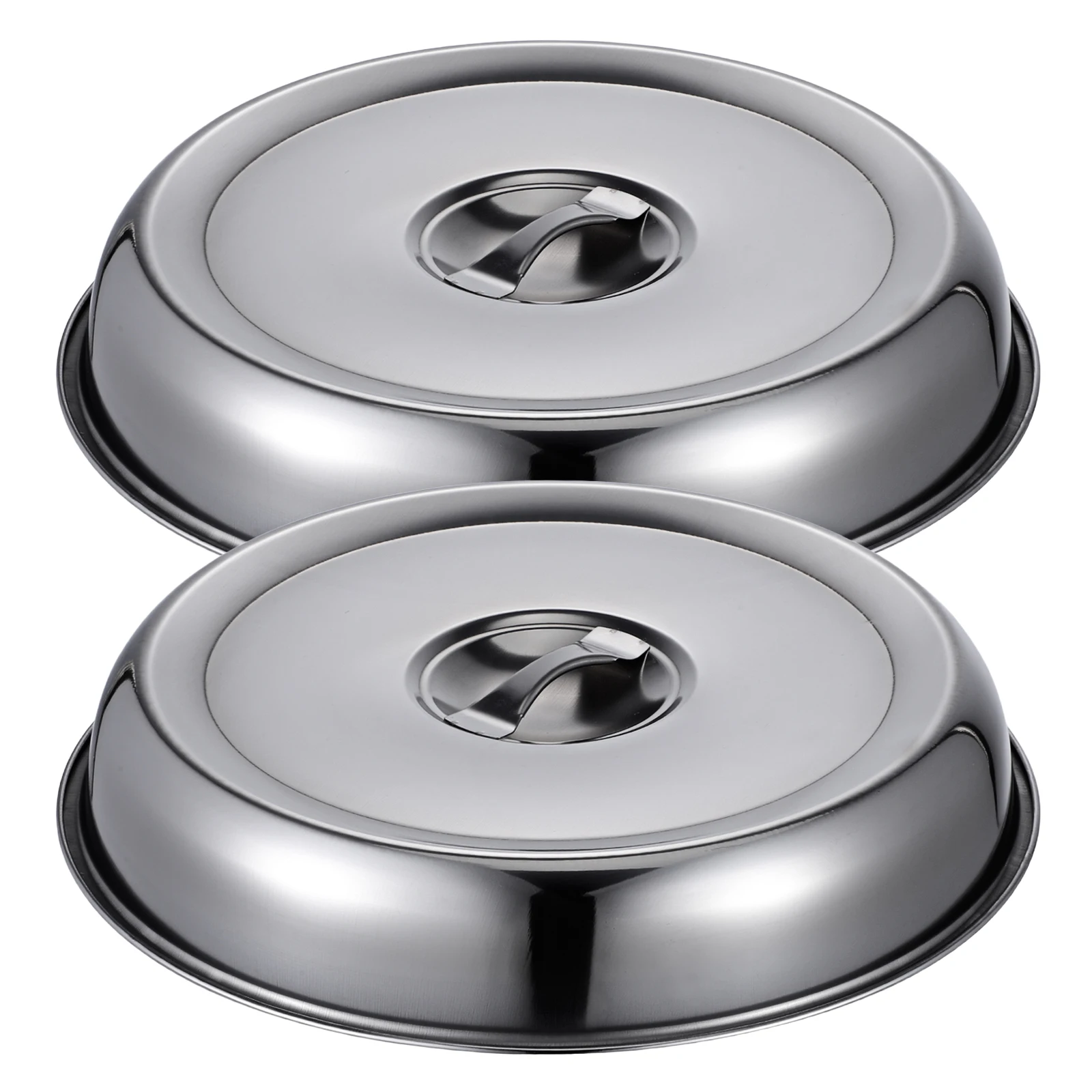 

2Pcs Stainless Food Covers Round Dome Cooking Covers Heat Resist Protective Shield for Steak Bacon Grilled Food