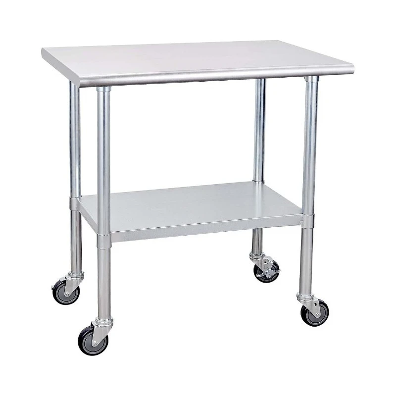 

Stainless steel mobile table, arc table with wheels, work table
