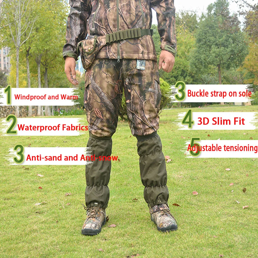 Tactical Waterproof Durable Military Snake Anti Bite Leg Gaiter Leg Protection Cover Knee Pad for Hunting Outdoor Hiking Walking