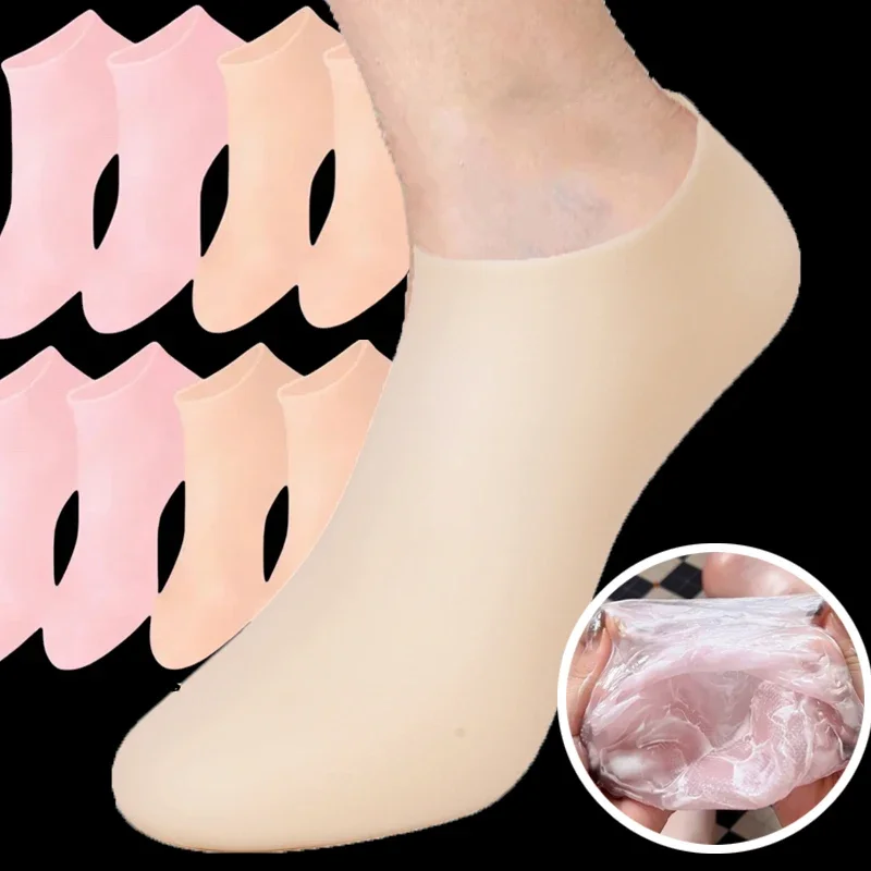 Calcetines hidratantes de masaje de silicona para pies agrietados, Spa, pedicura, calcetines de Gel hidratante para masaje, herramienta para cubrir los pies en la playa