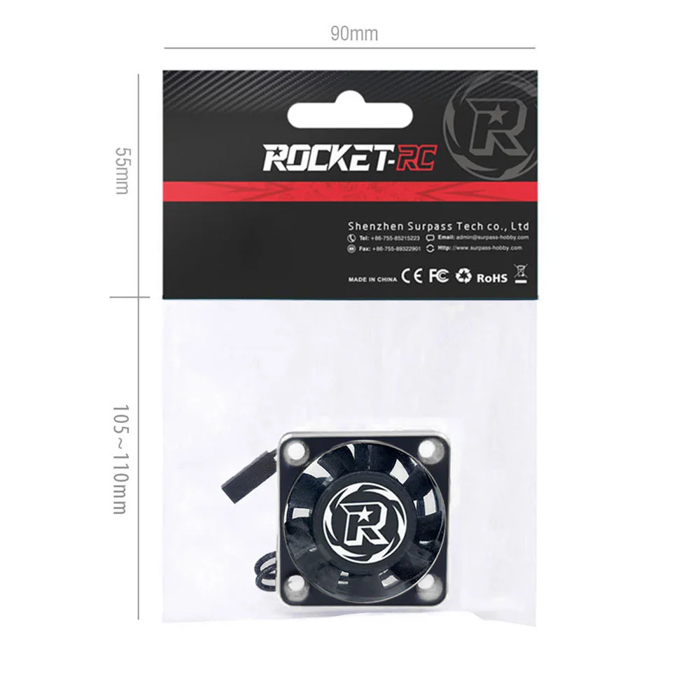 RC Auto Motor Lüfter Surpasshobby Rokcet-RC 30mm 40mm Metall Lüfter Für 1/10 1/8 540 550 3650 Motor Wärmeableitung – Detail 9