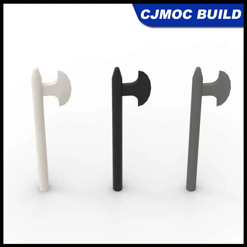 10PCS MOC 3848 Handheld Long Battle Axe Building Blocks Kit Prop Arms Bricks Particle DIY Toys Birthday Gift