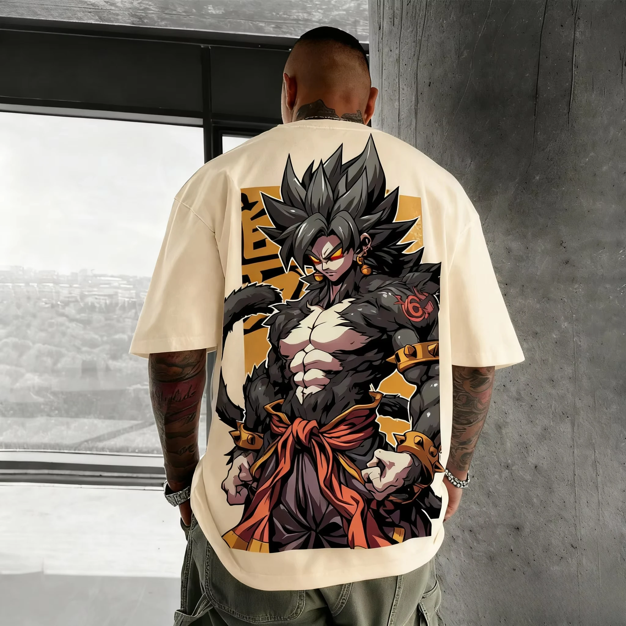 

Мужская футболка большого размера с рисунком аниме Dragon Ball, новая летняя модная хлопковая уличная футболка, повседневные топы с короткими рукавами, одежда Y2k