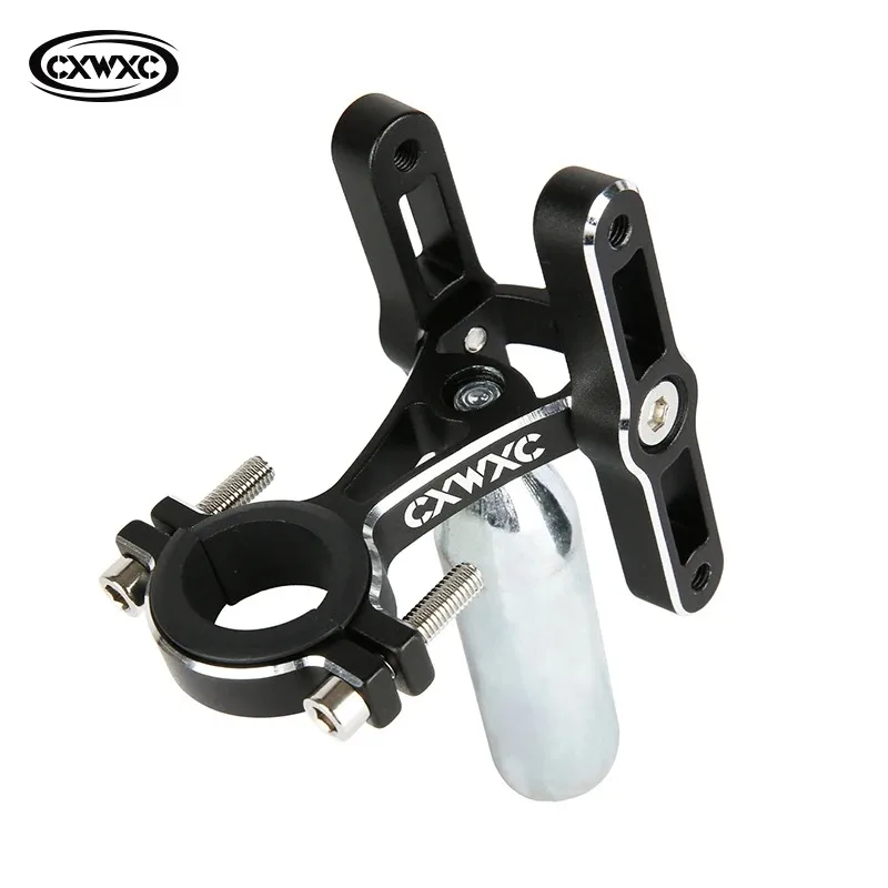 CXWXC Aluminum Alloy Water Bottle Cage Mount MTB Cycling Kettle Holder Single Double Adapter Road Bike CO2 Cartridge Holder