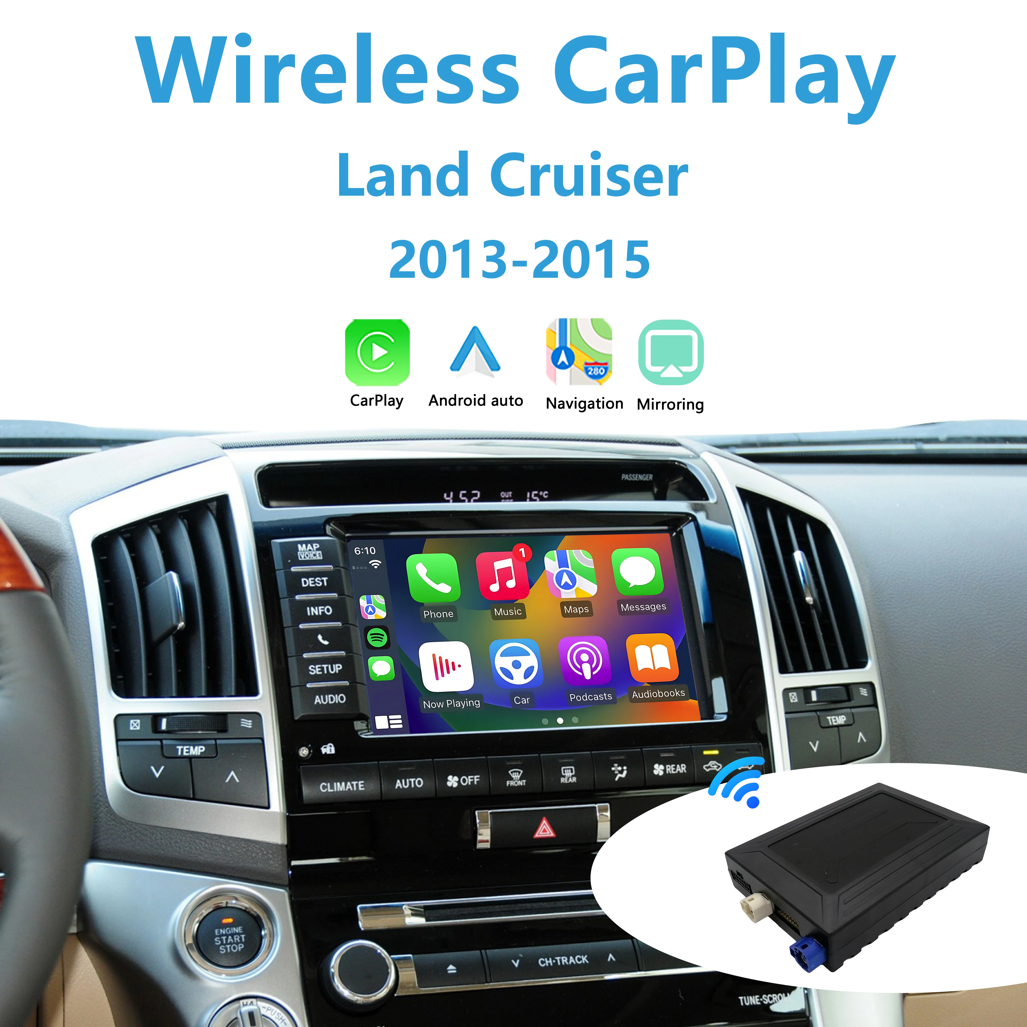 Apple CarPlay for TOYOTA Land Cruiser 2013-2015 Add Wireless Android Auto Plug&Play Reverse Camera Interfacet