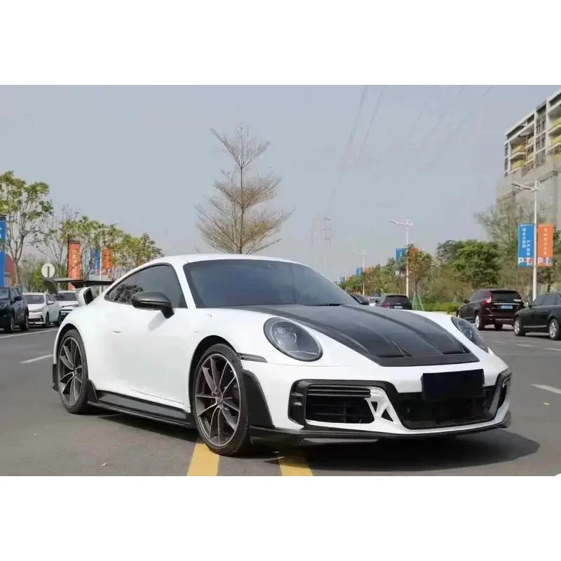 Kit de carrosserie en Fiber de carbone sèche pour 911 911.1 992.1 992.2 Upgr pour TE-CHART GT Kit de carrosserie de pare-chocs de voiture Kit de carrosserie large