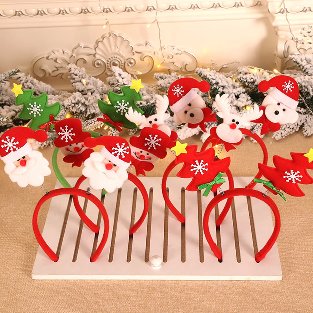 

6Pcs Christmas Headbands Set Festive Hair Hoops Decorative Stylish Reusable High Quality Comfortable Fit for Holiday Events Xmas
