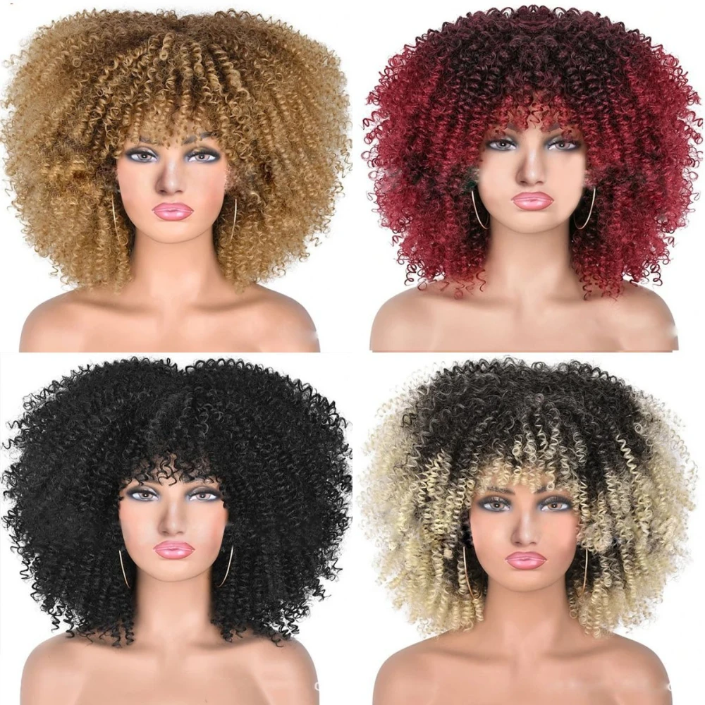 Women European Style Full Head Wig Fluffy African Small Curly Wig Suitable for Daily & Party Easy To Shape