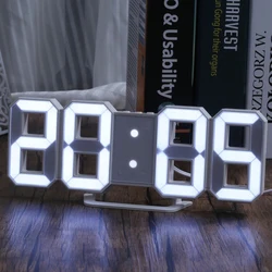 3D LED Digital Clock Wall Deco Glowing Night Mode Adjustable Electronic Table Clock Wall Clock Decoration Living Room LED Clock