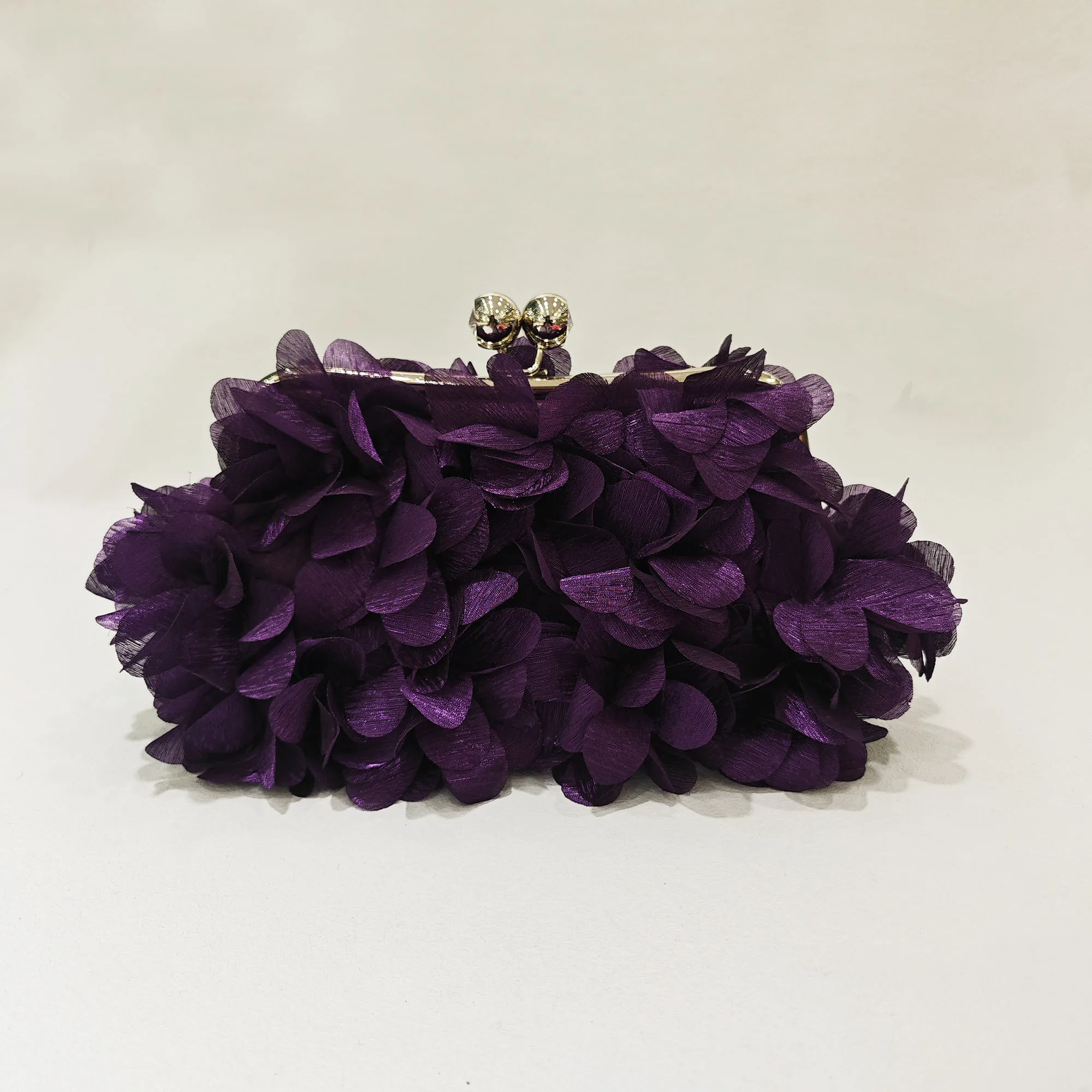 JXL-Stereoscopic petal cloth bag Crystal Evening Clutch for Women, Hollow Out Flower Clutch, Wedding Purses, Handbag