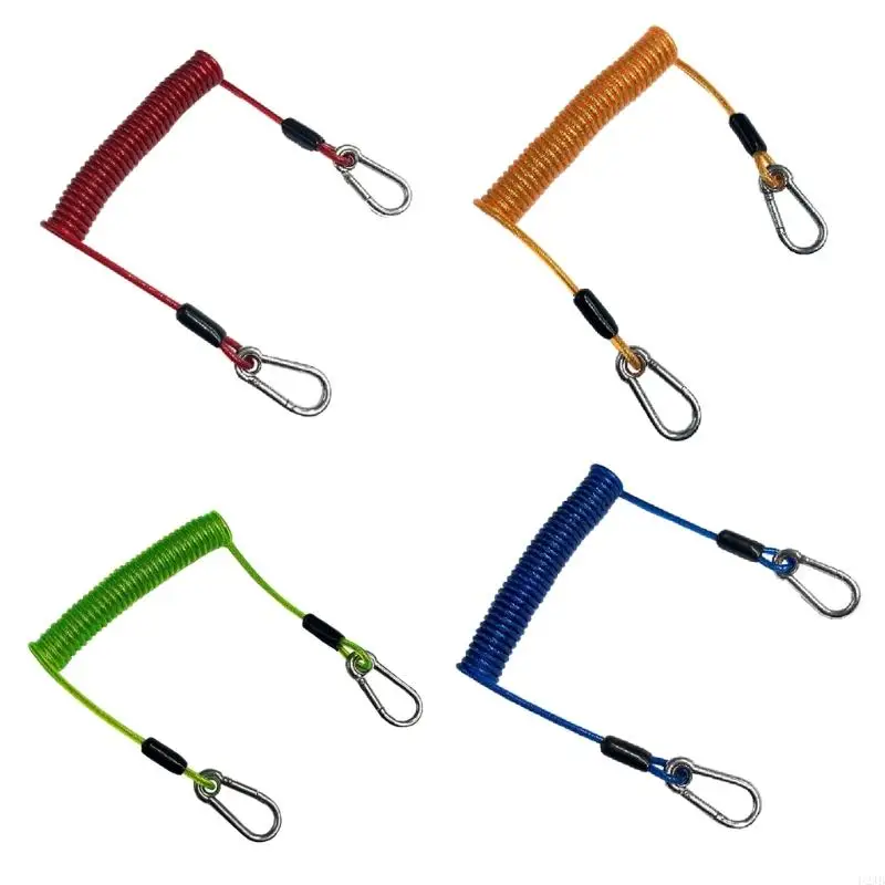 U2JB Kayak Paddle Leash Ferramenta segurança Acessórios caiaques caiaques hastes enroladas para caiaque corda tração