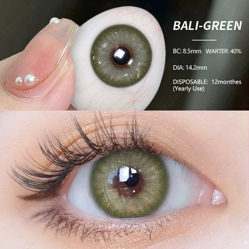 EYESHARE 1 Pair Colored Contact Lenses Natural Green Eye Lenses Yearly Brown Eyes Contacts Lens Beautiful Pupil Fast Delivery