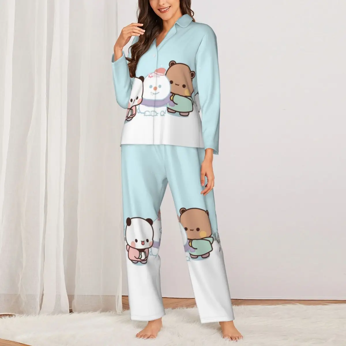 Panda Bear Hug Bubu Dudu Damen-Pyjama, 2-teiliges Set, Loungewear-Pyjama pour femme