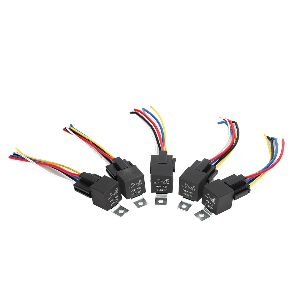 12V Relay 5x Car Vehicle 12V 12 Volt  40A AMP Relay &amp Socket Set SPDT 5 Pin 5 Wire New Car Security Relay Relay Box Relay