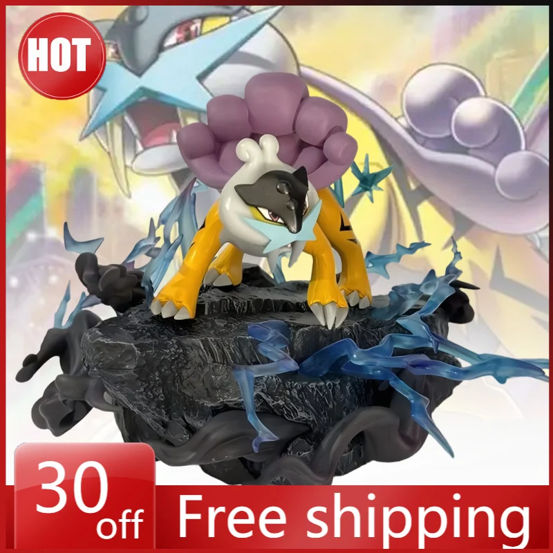 新しいポケモンアクションフィギュア三神雷獅子エンテイ水獅子モデル-pvc-デスクトップ装飾装飾ホリデーギフト子供のおもちゃ