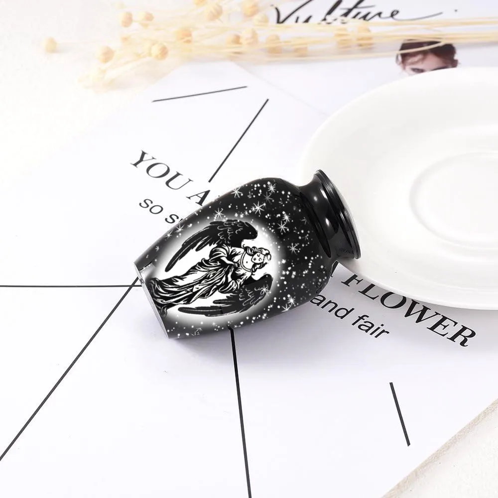  Cremation Urns for Human Memorial Urn for Women & Men Decorative Funeral Angel Goddess Sparkling Starry Sky Keepsake Urns