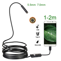 5.5mm Borescope Mini Camera Night Vision IP67 Waterproof Micro USB Type-C 3-IN-1 Android Endoscope For Phone PC Car Inspection