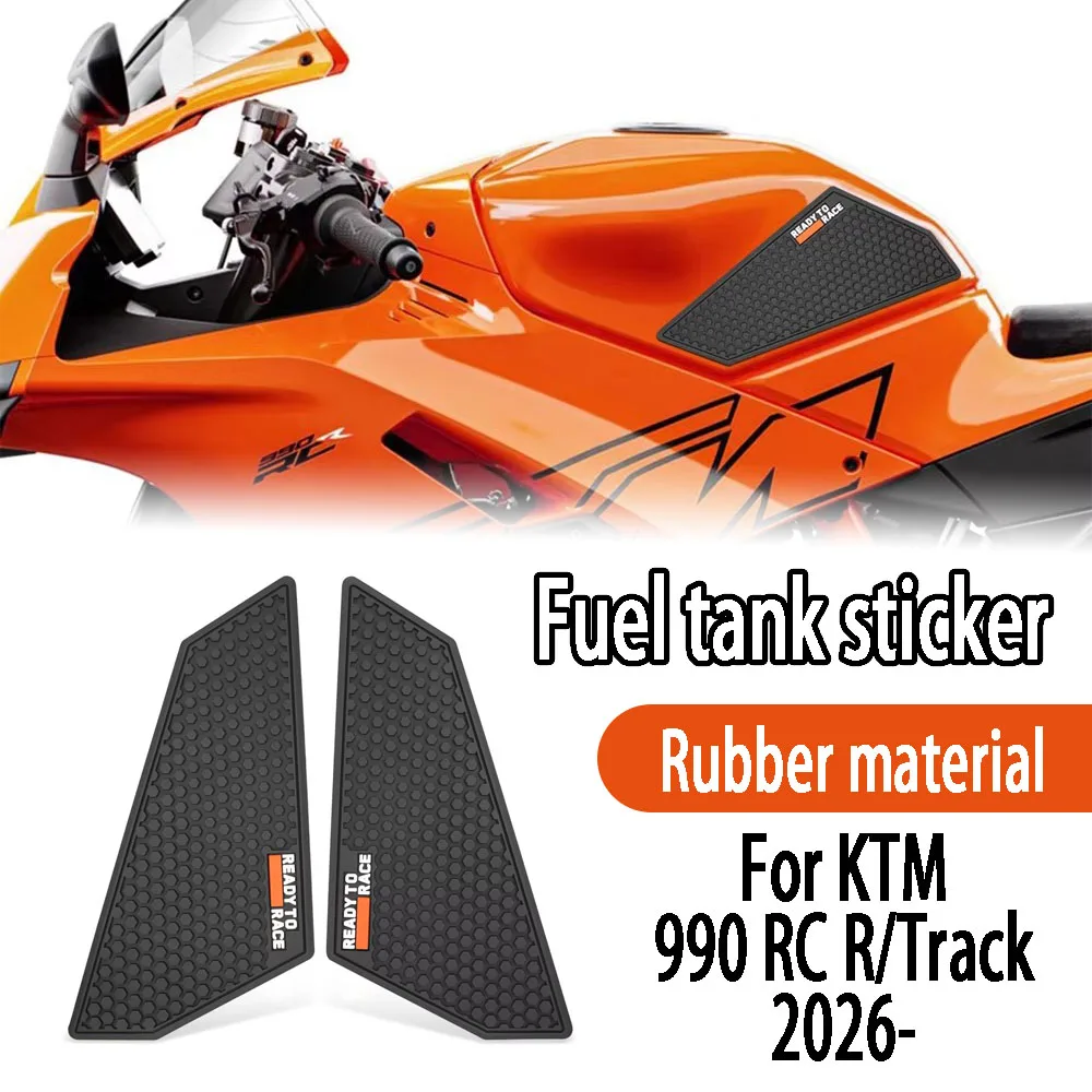 For KTM 990RCR 990 RC R Track 2026 Motorcycle Fuel Tank Side Border Sliding Pad Fuel Tank Decoration Protection Knee Pad Sticker