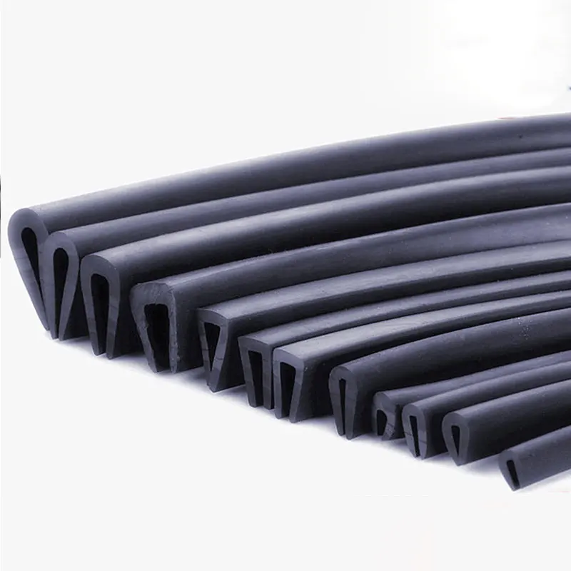 1/2/3/5/10M Black Rubber Edge Strip U Section Anti Oil Seal Edge Shield Encloser Inner Width 0.5-10mm High 5-15mm