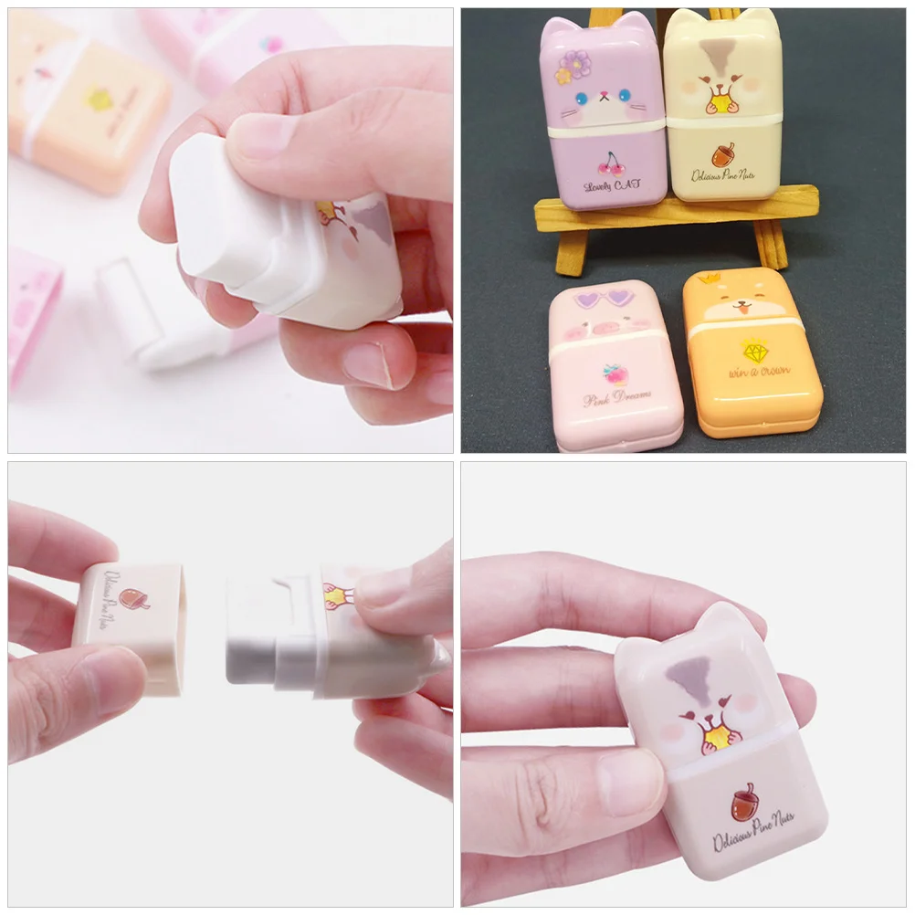 

4Pcs Cartoon Animal Erasers Rolling Pencil Erasers Novelty Design Easy Debris Removal Kids School Things Lovely Pencil
