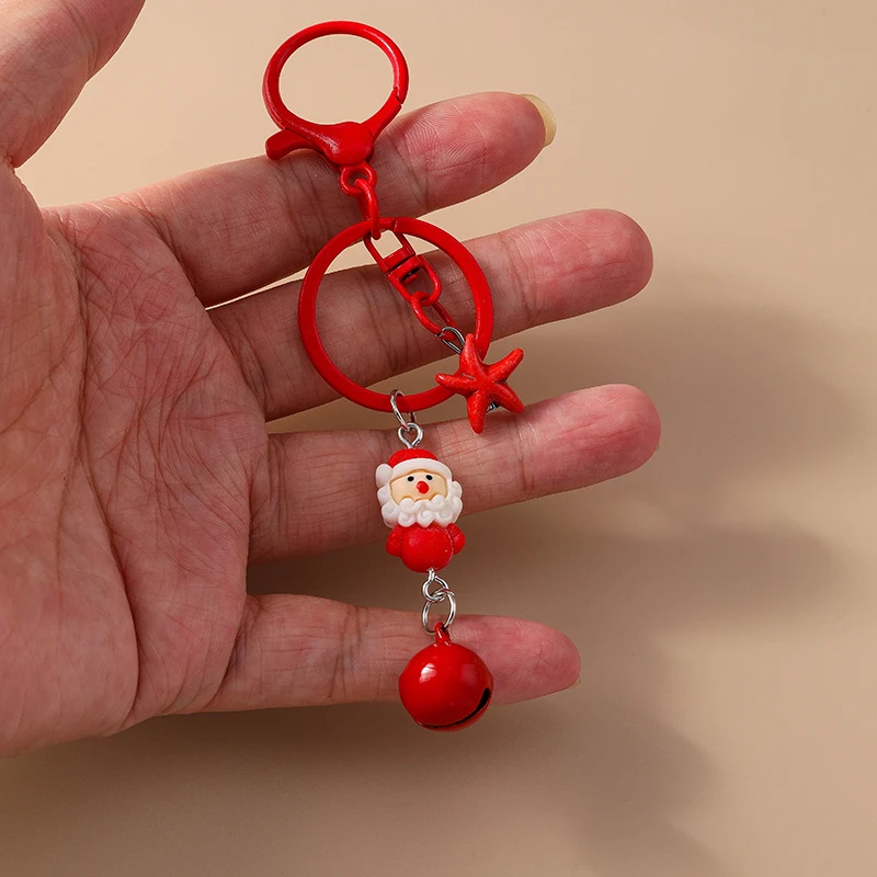 لطيف عيد الميلاد سانتا كلوز المفاتيح الزنجبيل رجل مفتاح قلادة عصابة للنساء الفتيات حقيبة يد ديكور DIY بها بنفسك هدايا مجوهرات عيد الميلاد #6