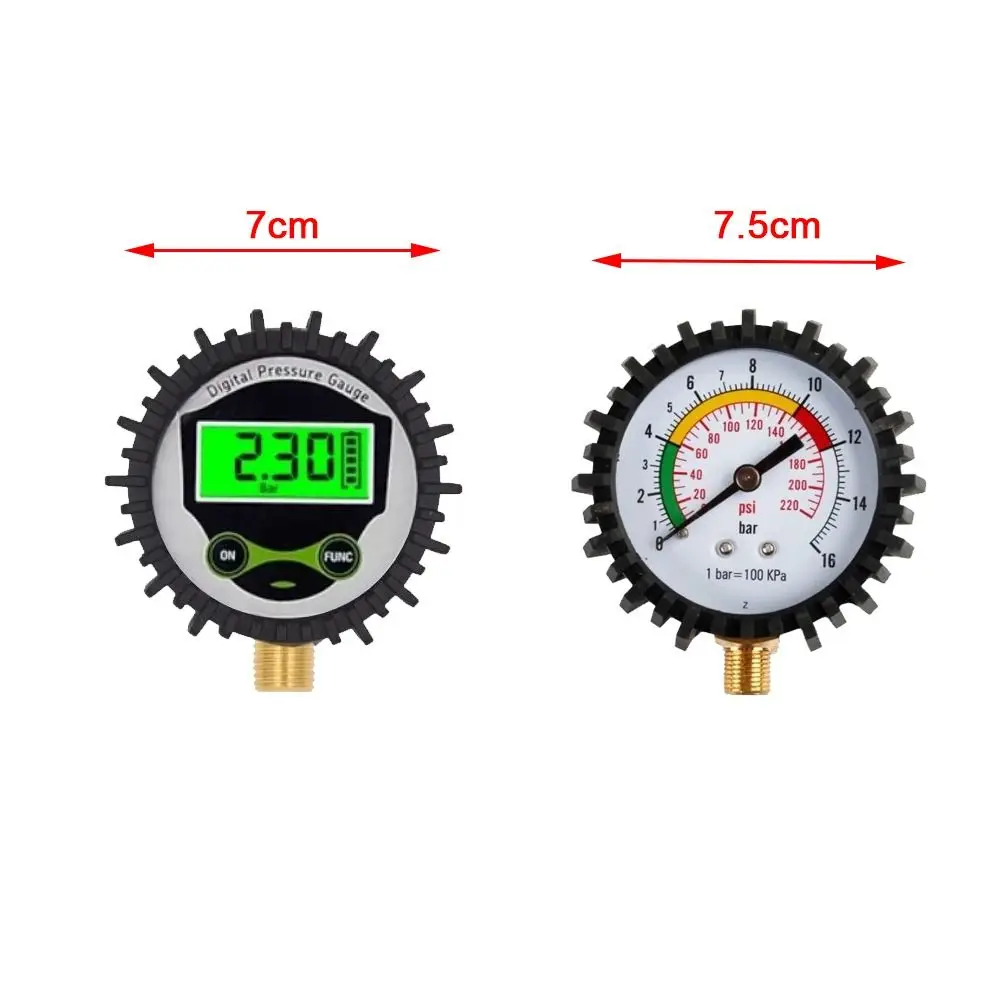 ใหม่ LCD Backlight เครื่องวัดความดันยางแบบดิจิตอลจอแสดงผล LED 1/4 Air PSI เมตร 1/8NPT 250 PSI เครื่องทดสอบยางรถ