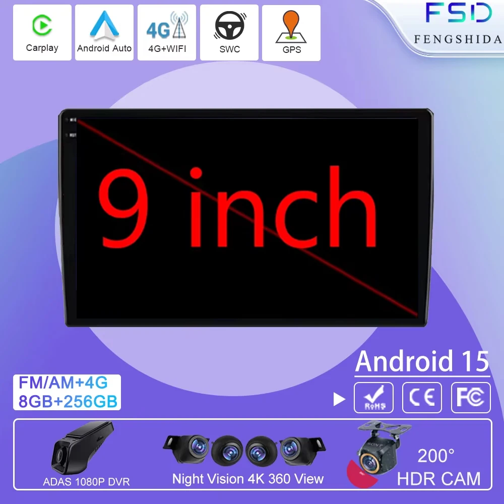 

For Nissan Hyundai Toyota Volkswagen Seat Renault Navigation GPS Android Auto Car Radio Multimedia Video Player Universal frame