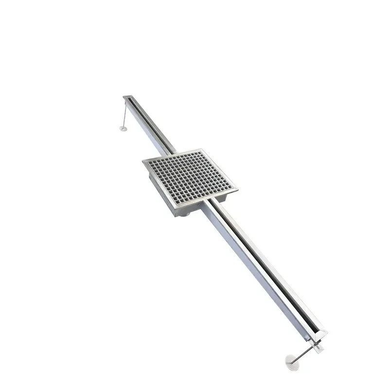 FY 304 Groove Drainage SystemGrade Stainless Steel Linear Floor Drain, Heavy Duty Sloped  for Bathroom Shower Kitchen Indoor Use