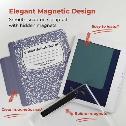 Imagen 2 del producto Funda Twosheep para Kobo Libra Colour Kobo Libra2 de 7 pulgadas, cubierta magnética desmontable, parte trasera transparente, función de activación automática, estilo Monet y gato