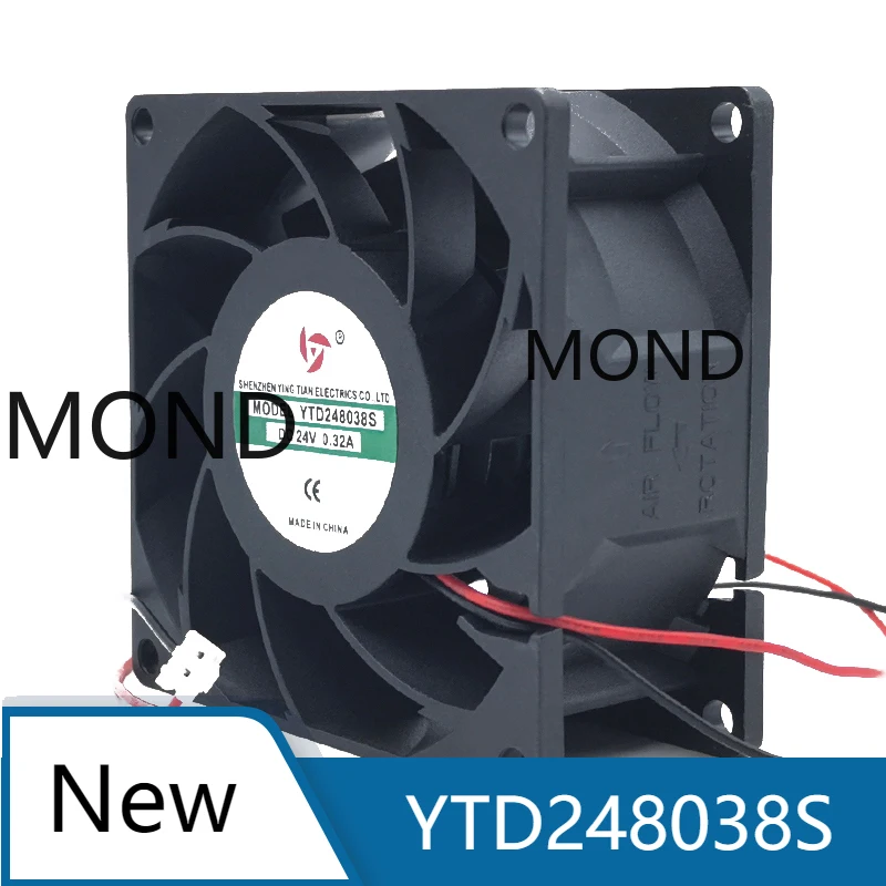 YTD248038S Server Cooling Fan 24V 0.32A 8CM 8038 Flow CPU Welding Machine Frequency Converter Inverter Cooler Radiator